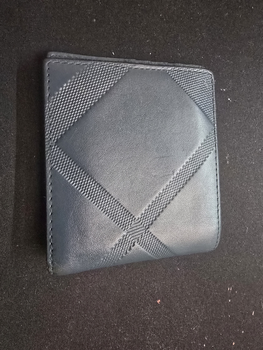Authentic Burberry Blue Leather Bifold Wallet